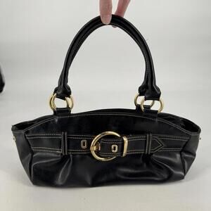 Vintage y2k 90s black vegan leather baguette small purse bag handbag going out